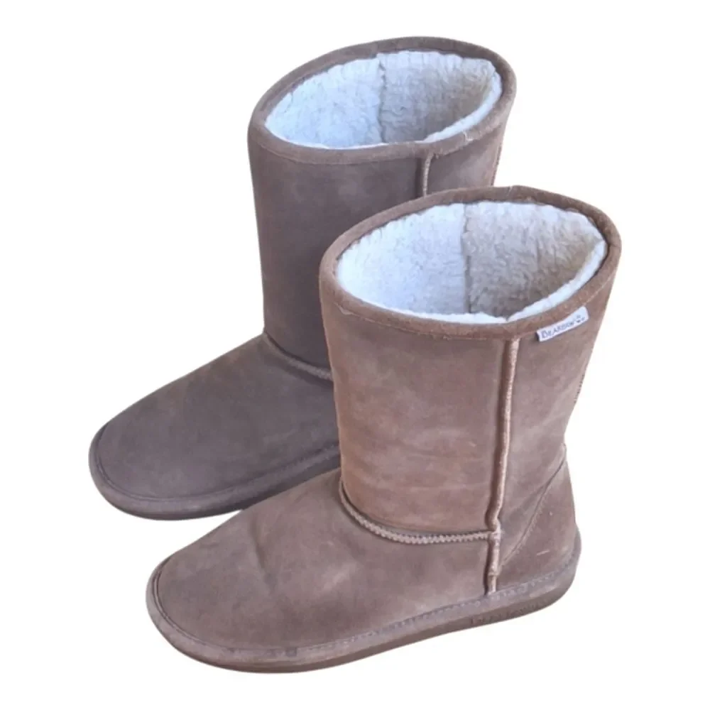 BEARPAW Eva Classic Suede Boot Wool Sherpa Lined Hickory 10